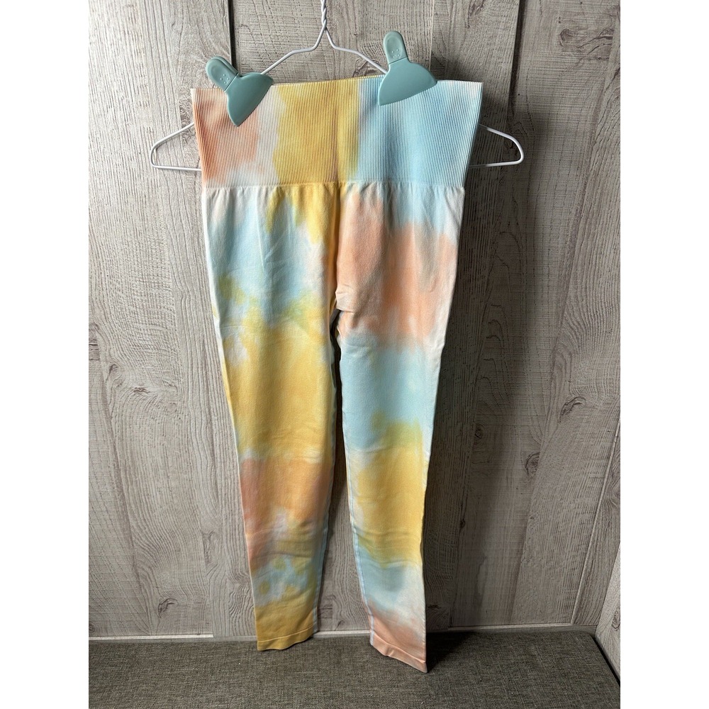 Maxxim Sorbet Tie Dye Leggings Womens Medium Seamless High Waist Scrunch Butt